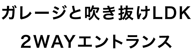 ガレージと吹き抜けLDK2WAYエントランス